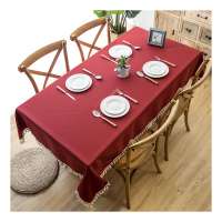 Plain Cotton LinenTable Cover Extensive Size Patterns for Kitchen Dinning Party Stretch Wedding Table Cloth